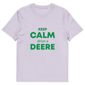 The Tractors Mugs Store Lavender / S KEEP CALM drive a DEERE Unisex organic cotton t-shirt Quality Farmers Merch