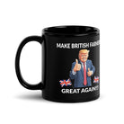 The Tractors Mugs Store Make British Farmers Great Again Black Glossy Mug Quality Farmers Merch