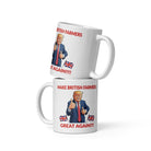 The Tractors Mugs Store Make British Farmers Great Again White glossy mug Quality Farmers Merch