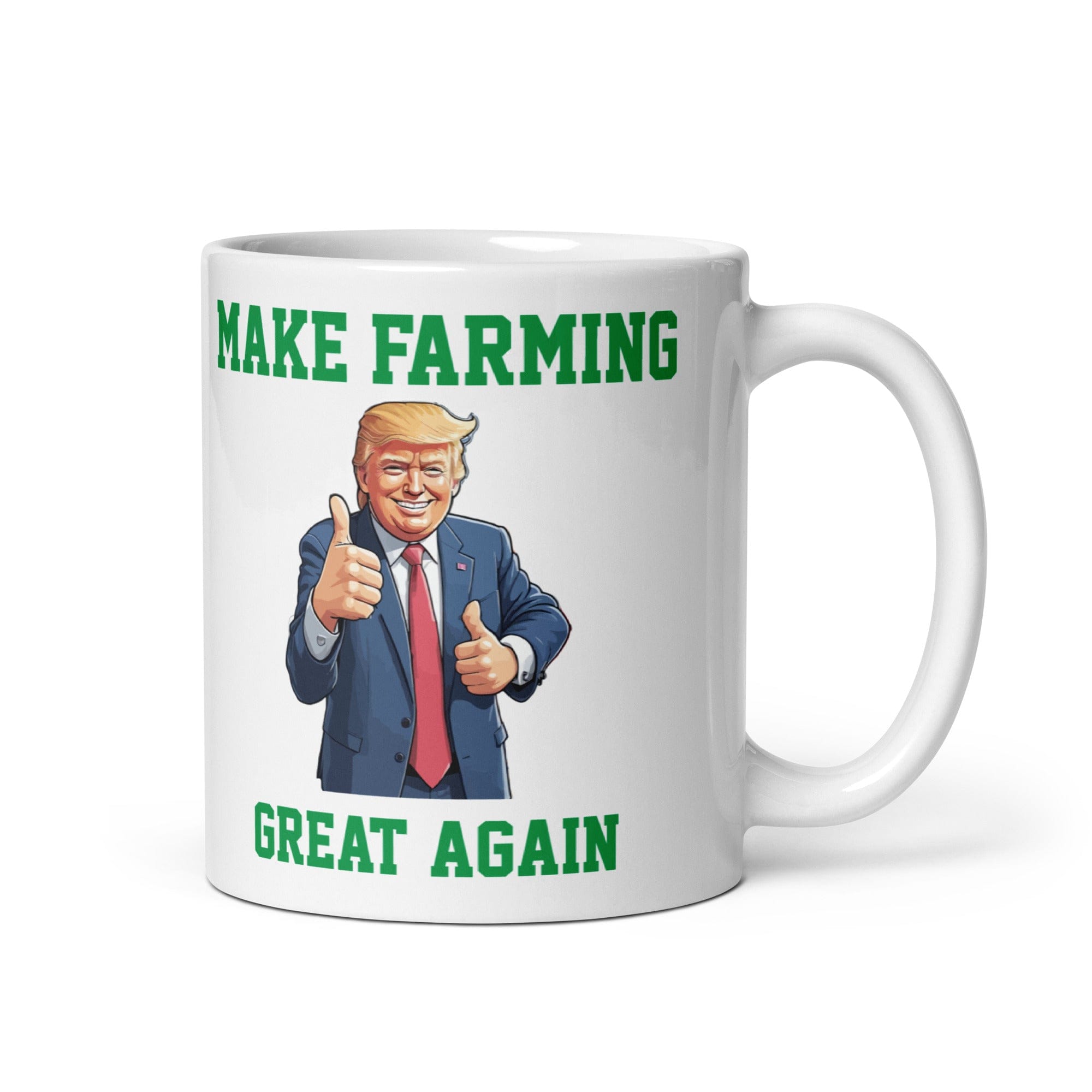 The Tractors Mugs Store Make Farming Great Again White glossy mug Quality Farmers Merch