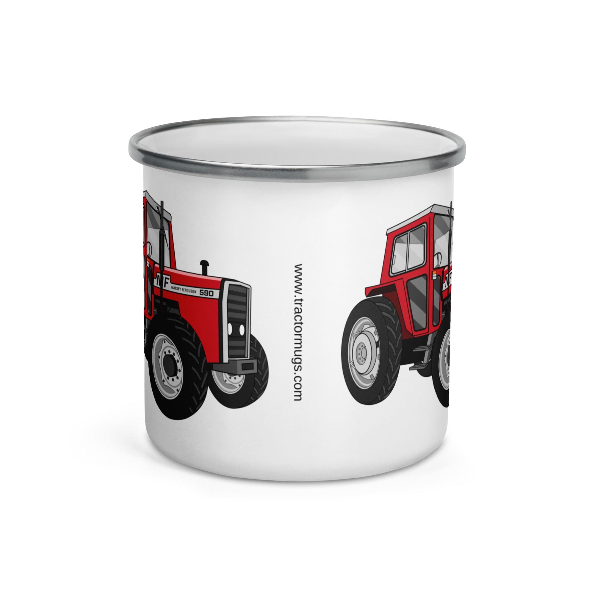 The Tractors Mugs Store Massey 590 4WD Enamel Mug Quality Farmers Merch