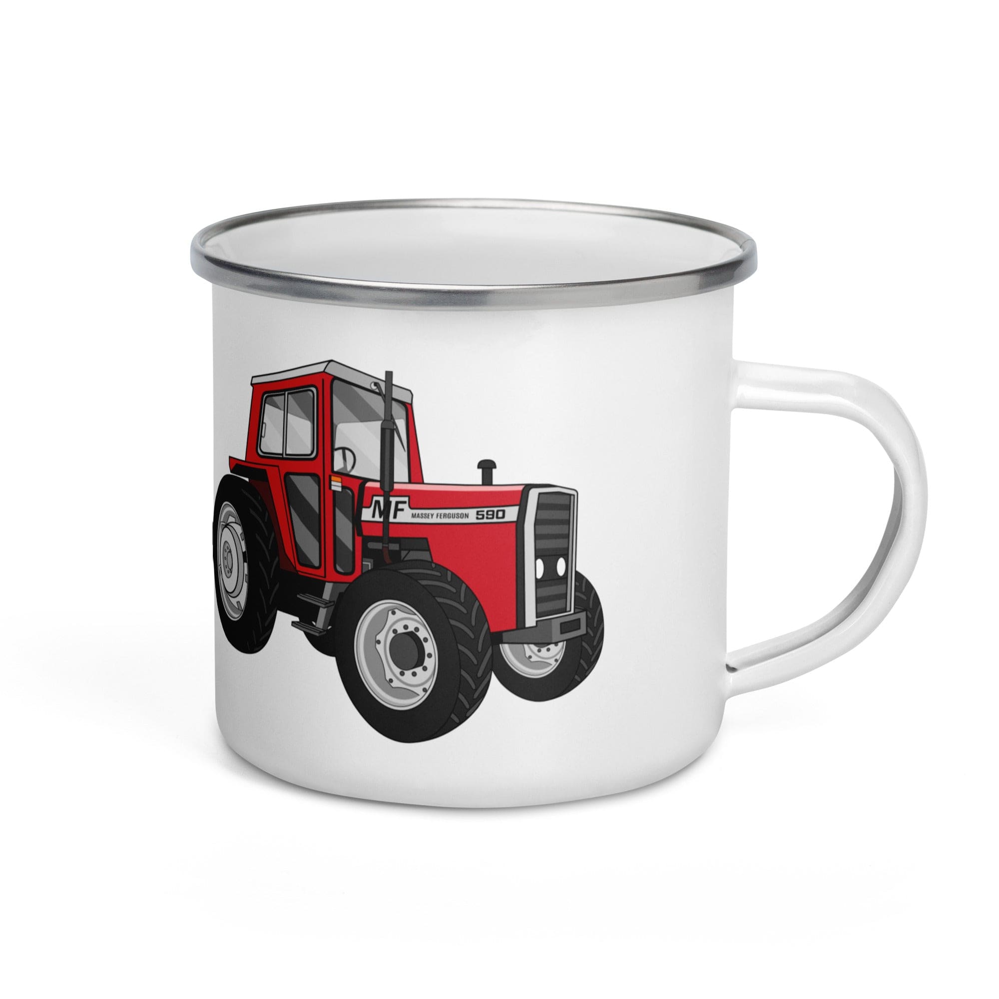 The Tractors Mugs Store Massey 590 4WD Enamel Mug Quality Farmers Merch