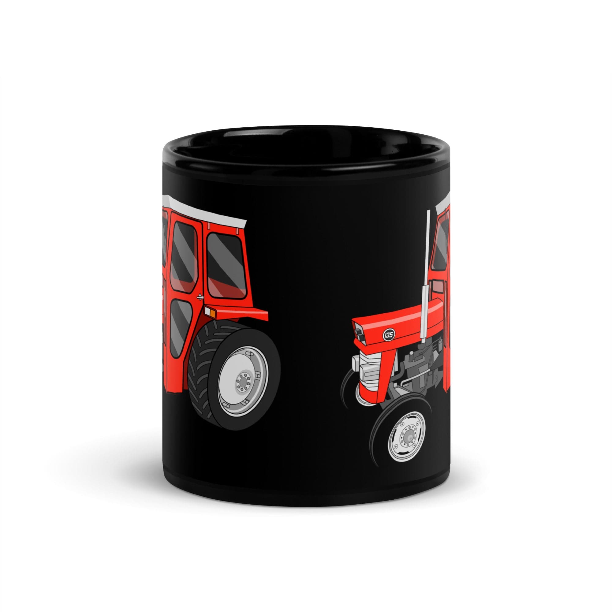 The Tractors Mugs Store Massey Ferguson 135 | Black Glossy Mug Quality Farmers Merch