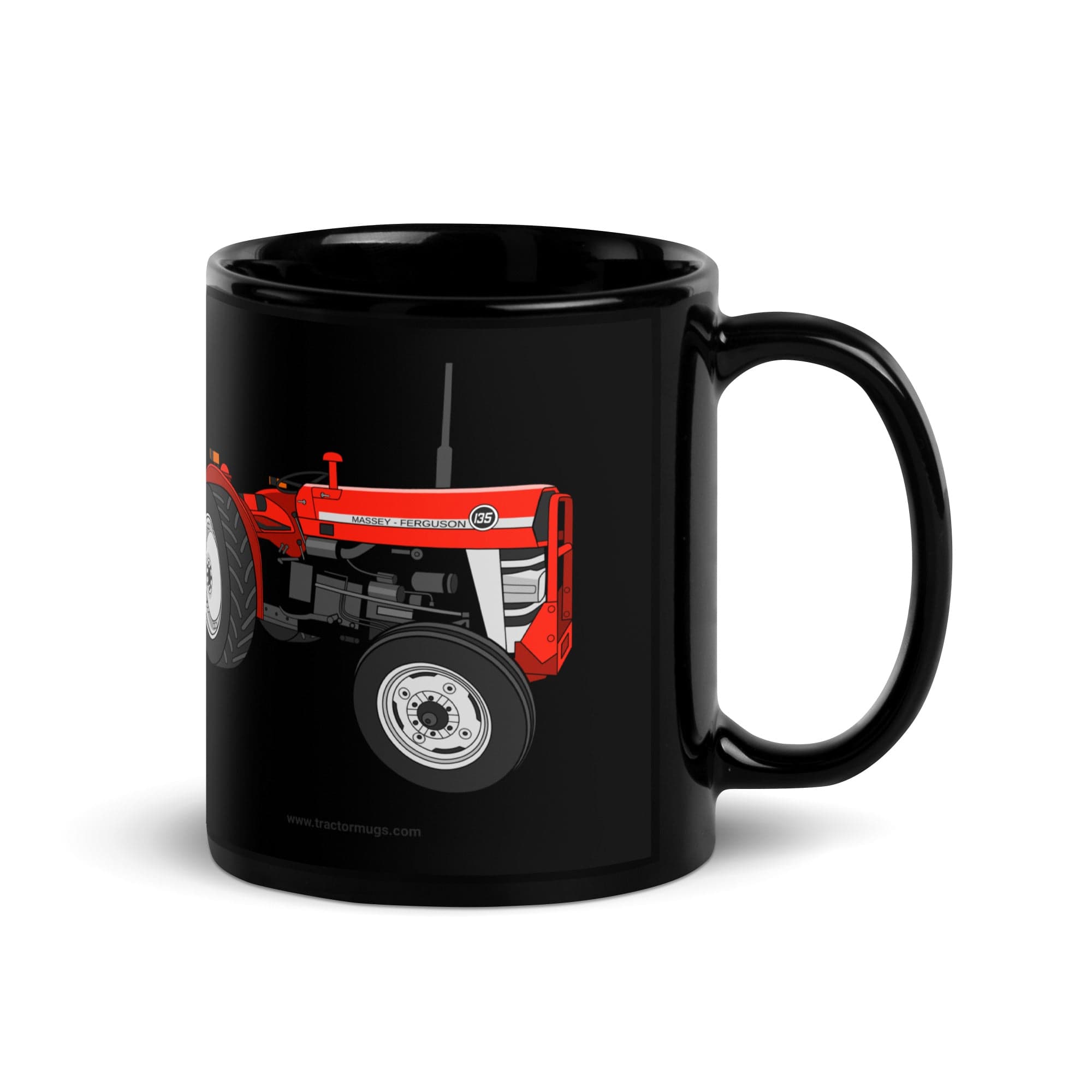 The Tractors Mugs Store Massey Ferguson 135 | Black Glossy Mug Quality Farmers Merch