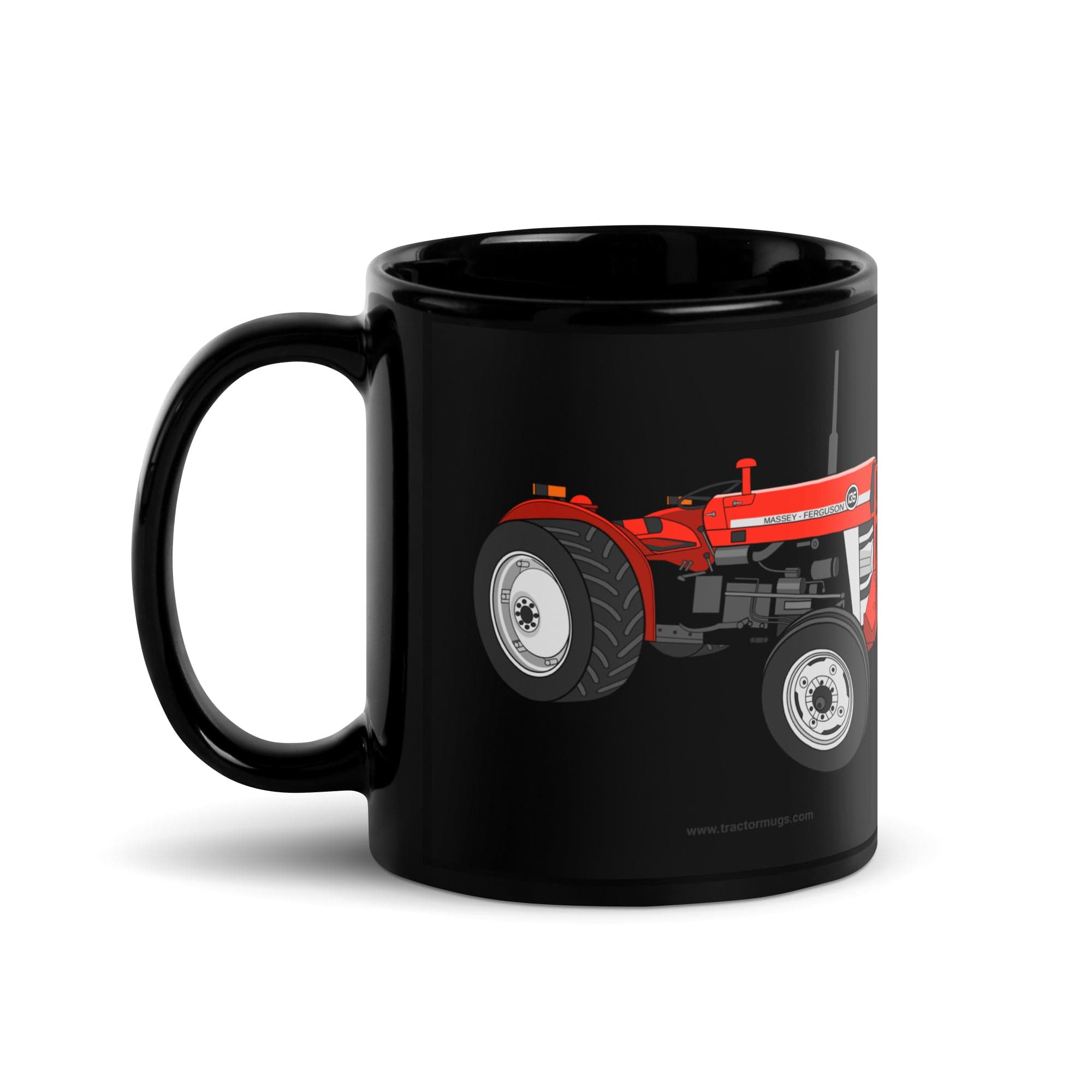 The Tractors Mugs Store Massey Ferguson 135 | Black Glossy Mug Quality Farmers Merch