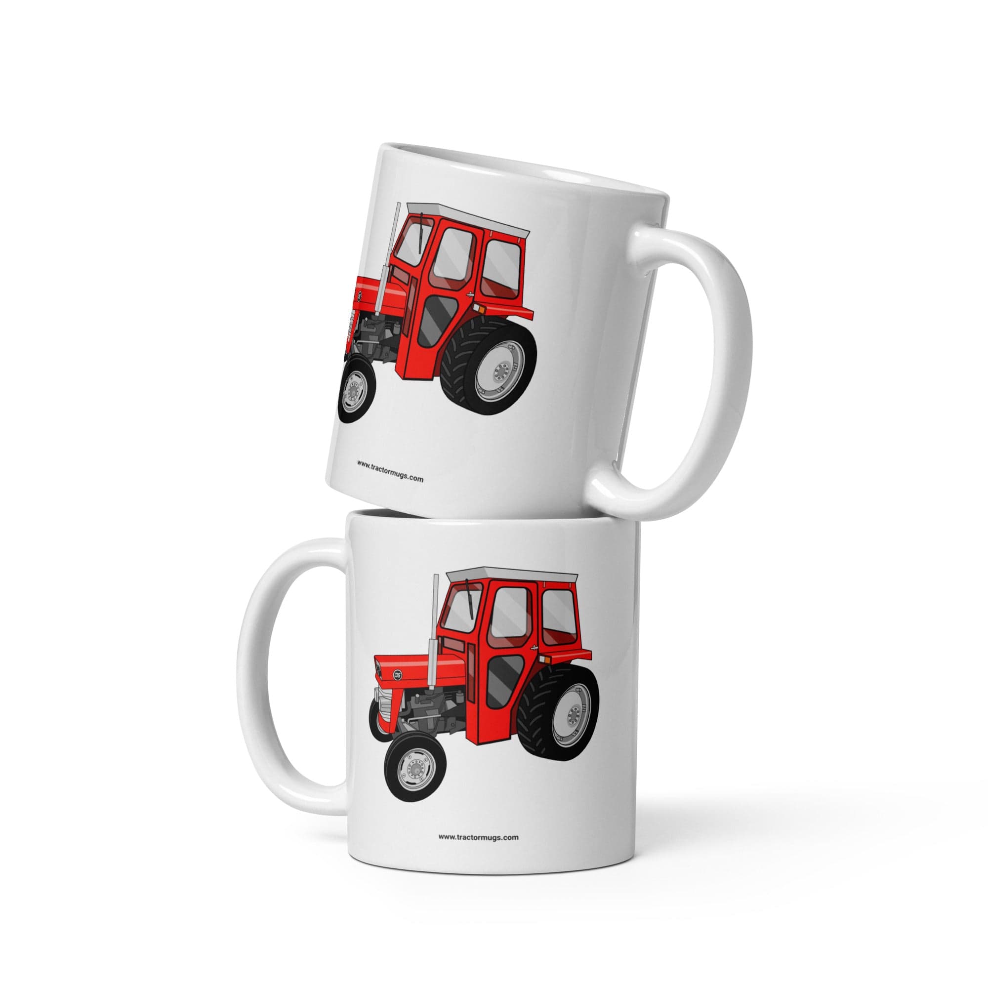 The Tractors Mugs Store Massey Ferguson 135 with cab | White glossy mug Quality Farmers Merch