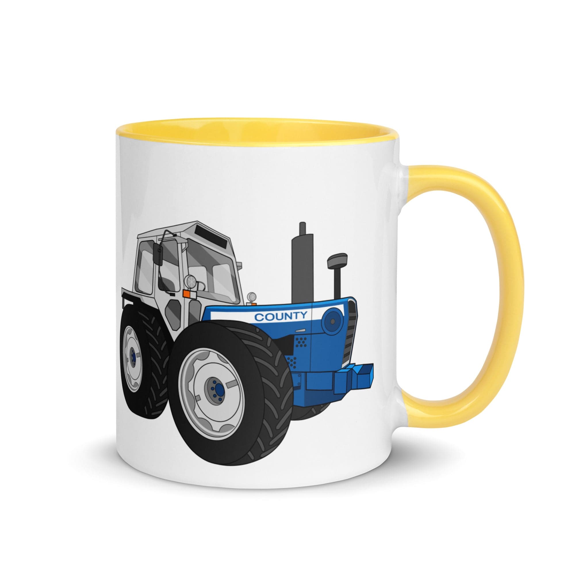 The Tractors Mugs Store Mug with Color Inside Yellow County 1884 (1981)  Mug with Color Inside Quality Farmers Merch