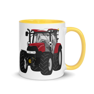 The Tractors Mugs Store Mug Yellow Case IH Maxxum 150 Activedrive 8 Mug with Color Inside Quality Farmers Merch