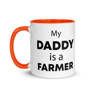 The Tractors Mugs Store My Daddy is a Farmer Mug with Color Inside Quality Farmers Merch