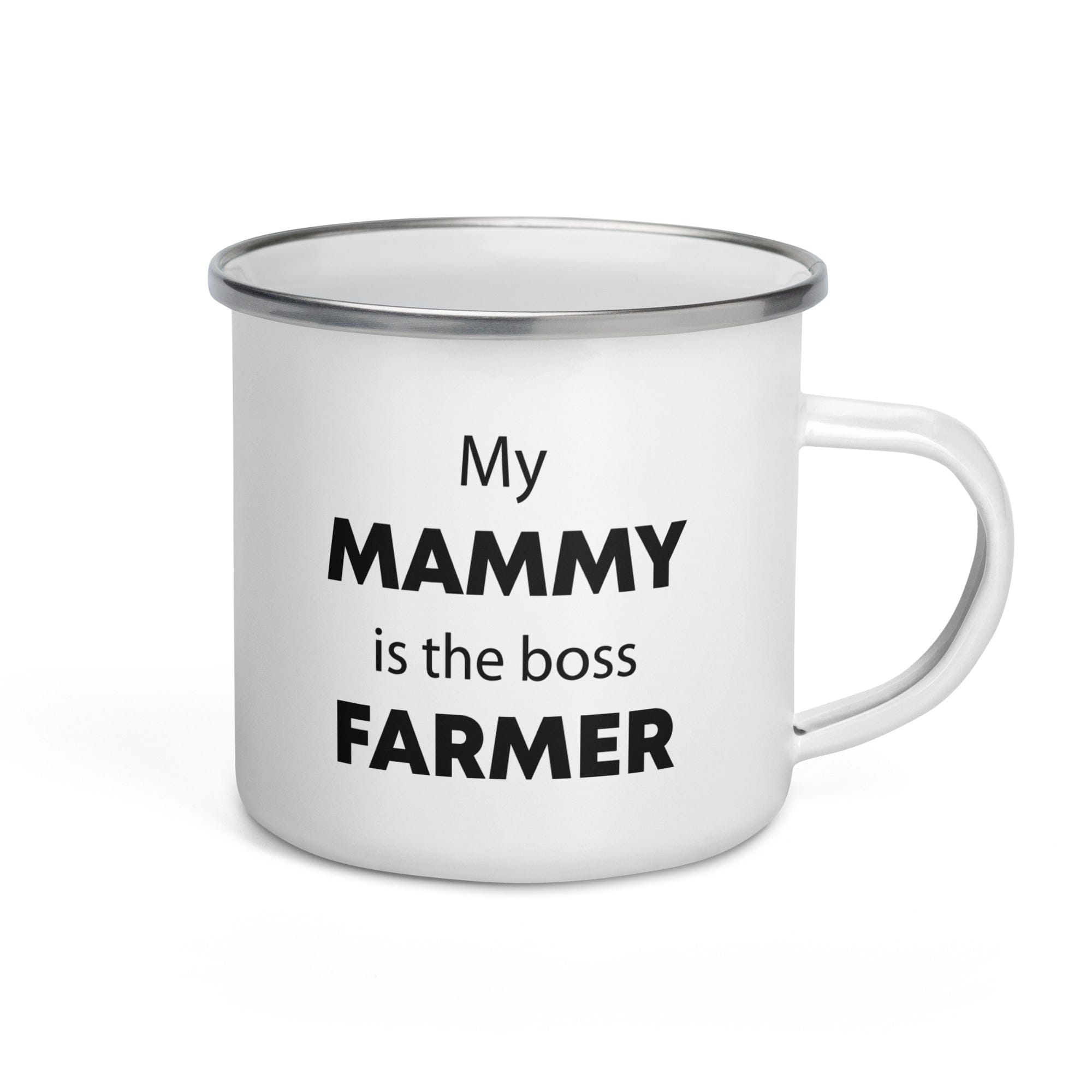 The Tractors Mugs Store My Mammy is the Boss Farmer Enamel Mug Quality Farmers Merch