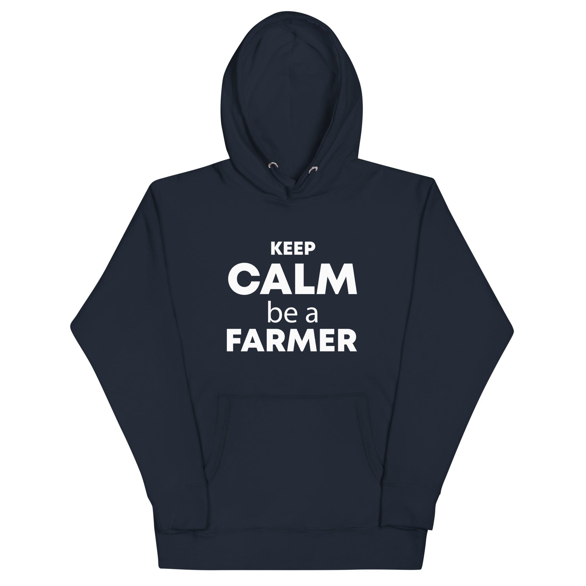 The Tractors Mugs Store Navy Blazer / S KEEP CALM be a FARMER Unisex Hoodie Quality Farmers Merch