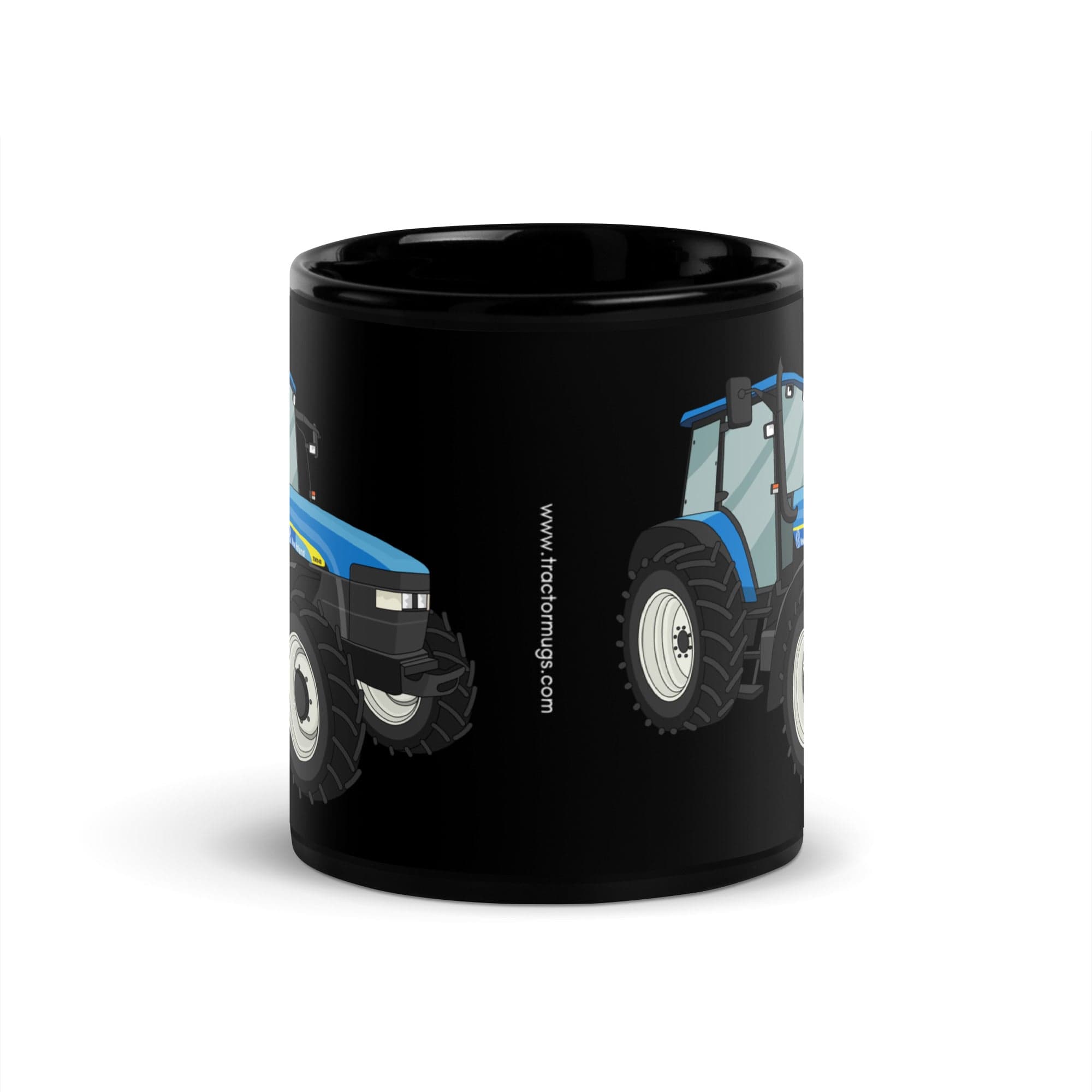 The Tractors Mugs Store New Holland TM 140 Black Glossy Mug Quality Farmers Merch