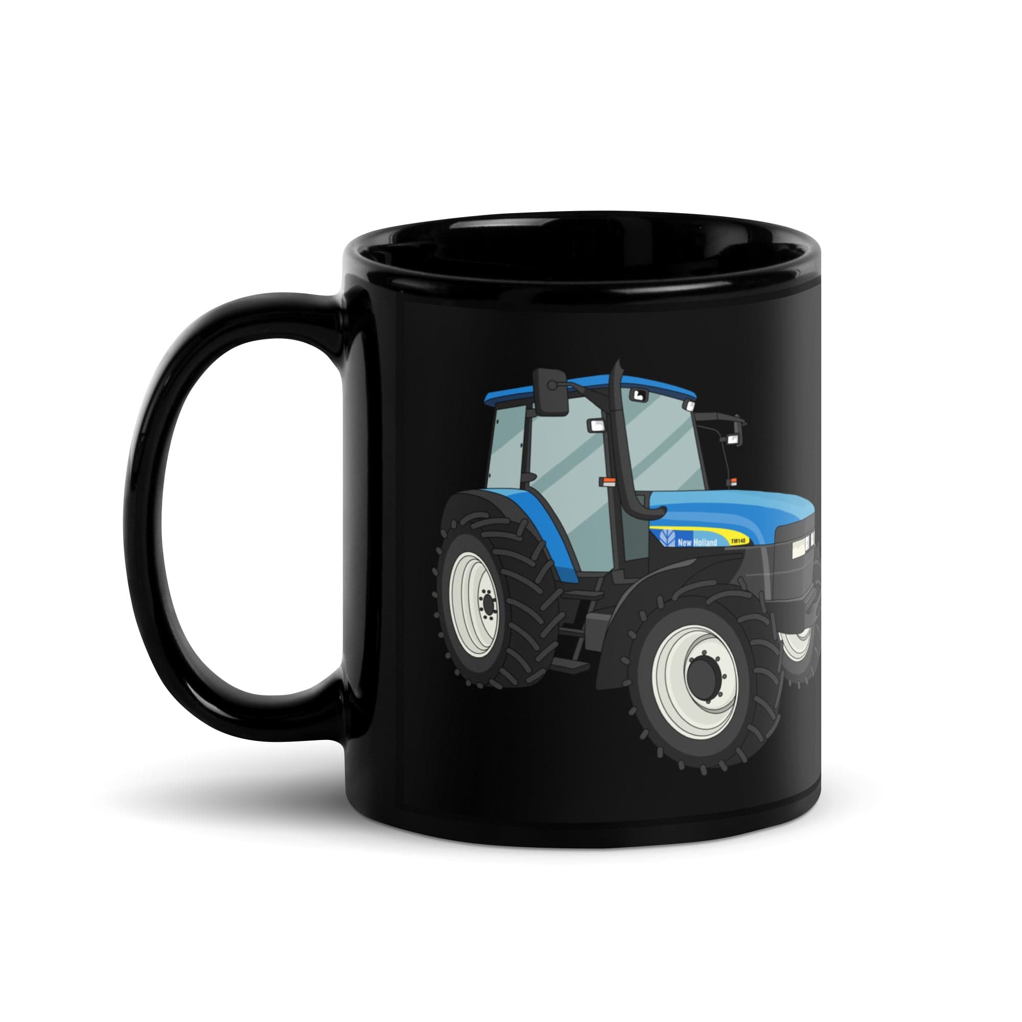 The Tractors Mugs Store New Holland TM 140 Black Glossy Mug Quality Farmers Merch