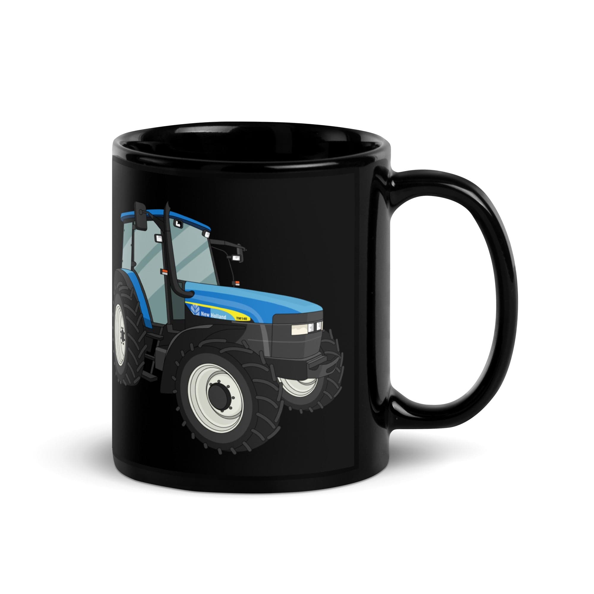 The Tractors Mugs Store New Holland TM 140 Black Glossy Mug Quality Farmers Merch