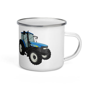 The Tractors Mugs Store New Holland TM 140  Enamel Mug Quality Farmers Merch