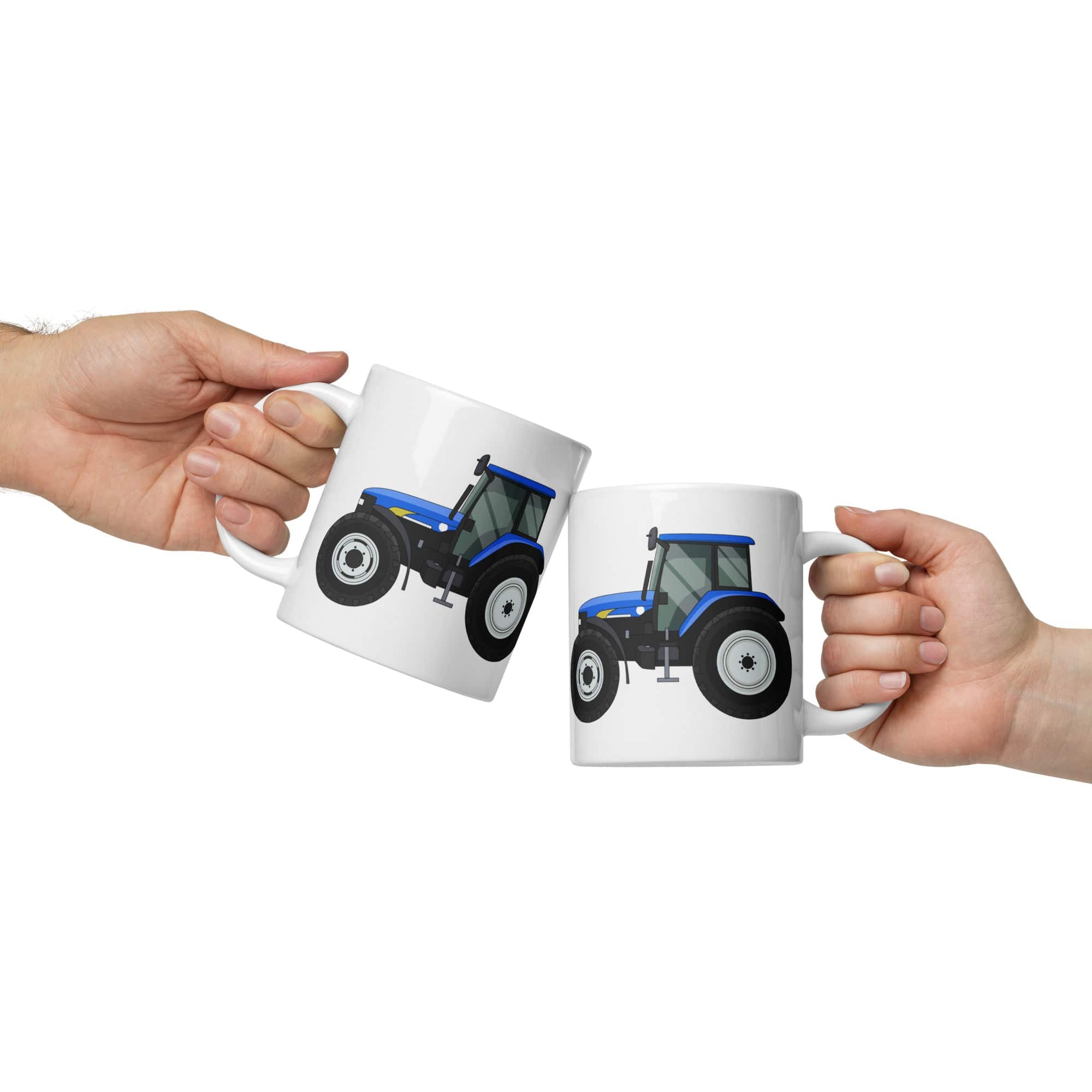 The Tractors Mugs Store New Holland TM 140 White Glossy Mug Quality Farmers Merch