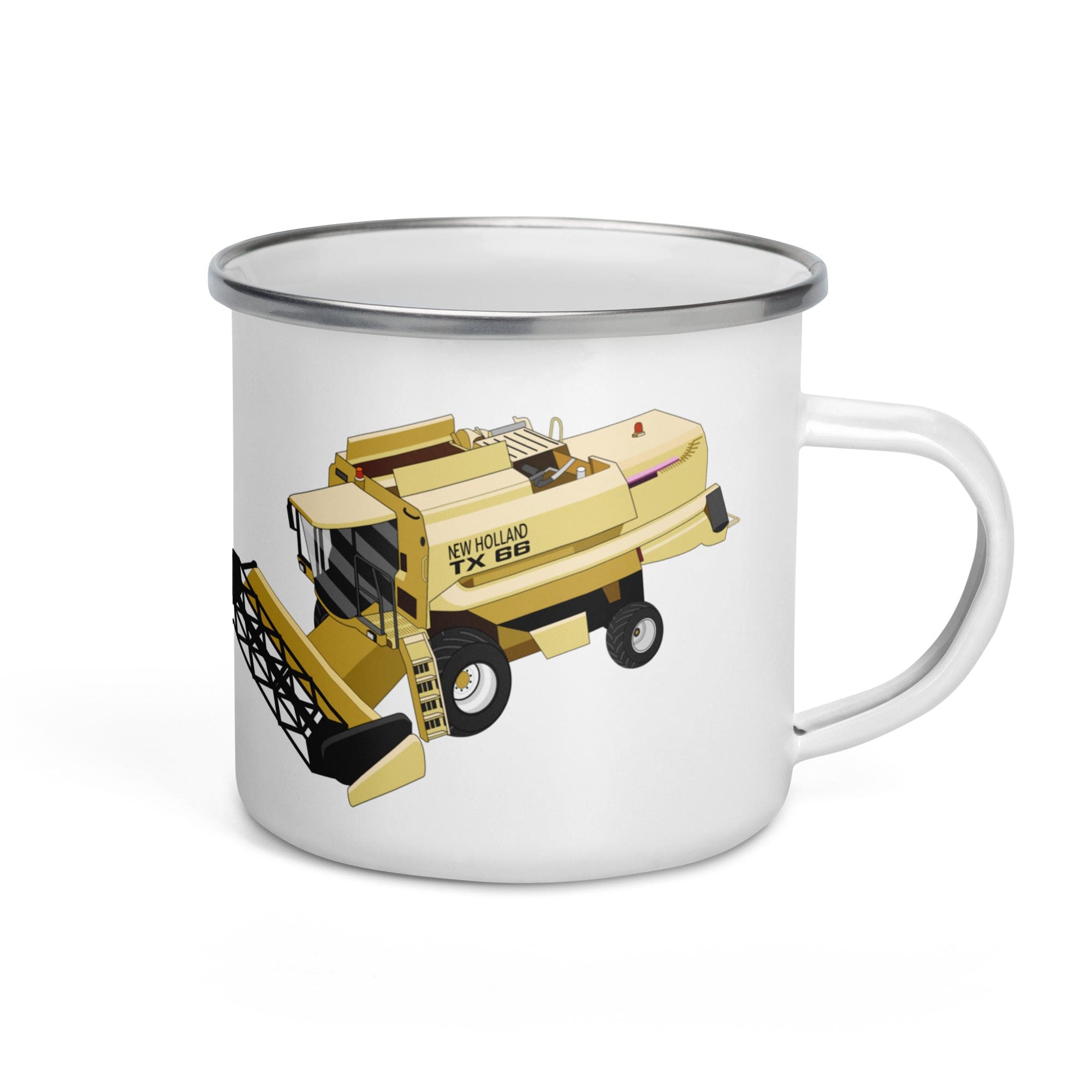 The Tractors Mugs Store New Holland TX 66 Combine Harvester Enamel Mug Quality Farmers Merch