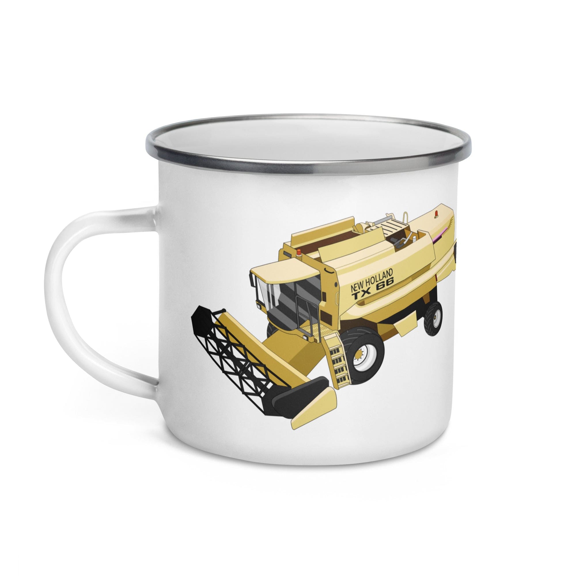 The Tractors Mugs Store New Holland TX 66 Combine Harvester Enamel Mug Quality Farmers Merch