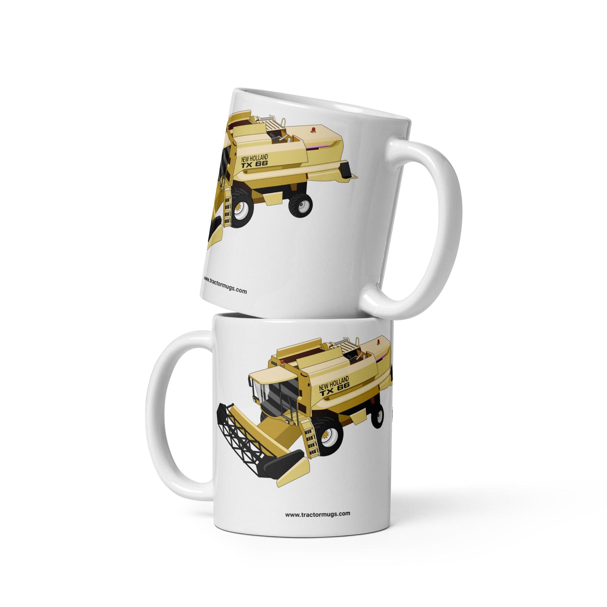 The Tractors Mugs Store New Holland TX 66 White glossy mug Quality Farmers Merch