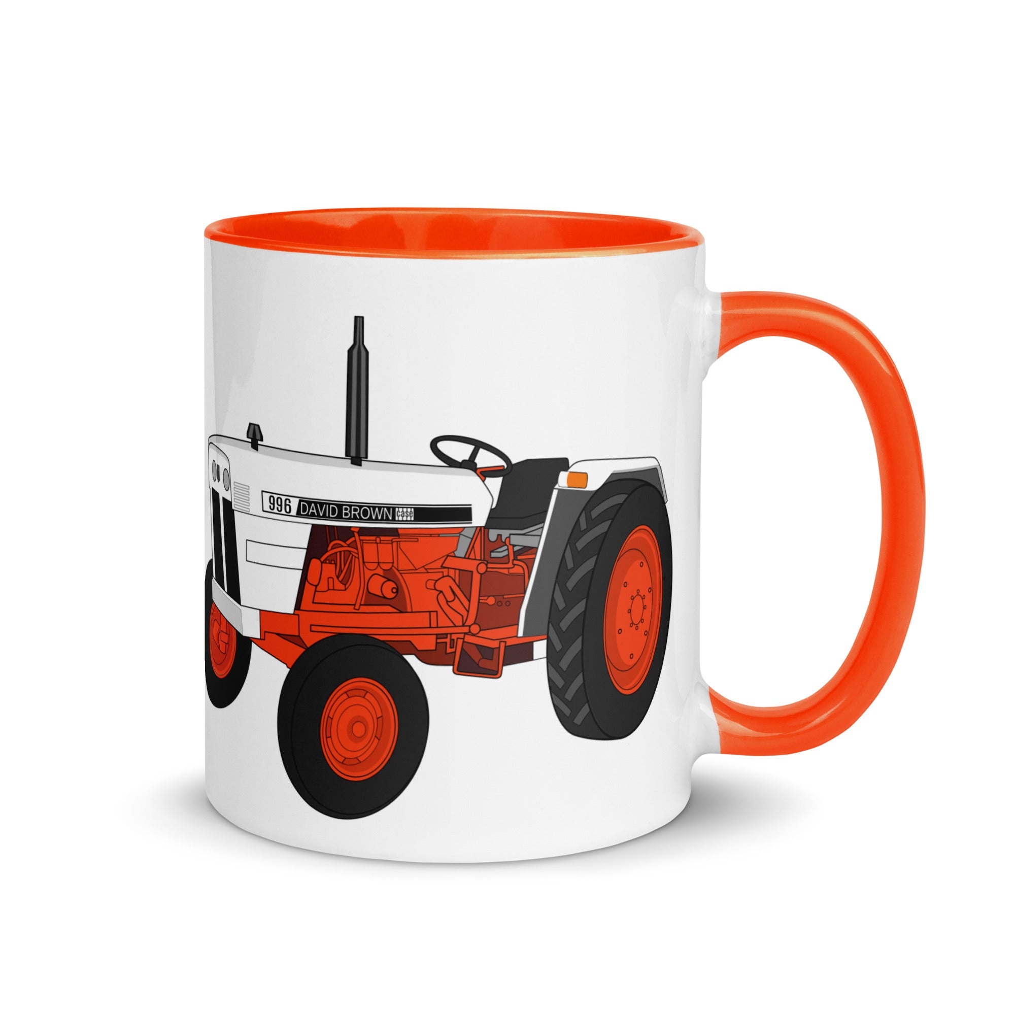 The Tractors Mugs Store Orange Case David Brown 996 (1974) Mug with Color Inside Quality Farmers Merch