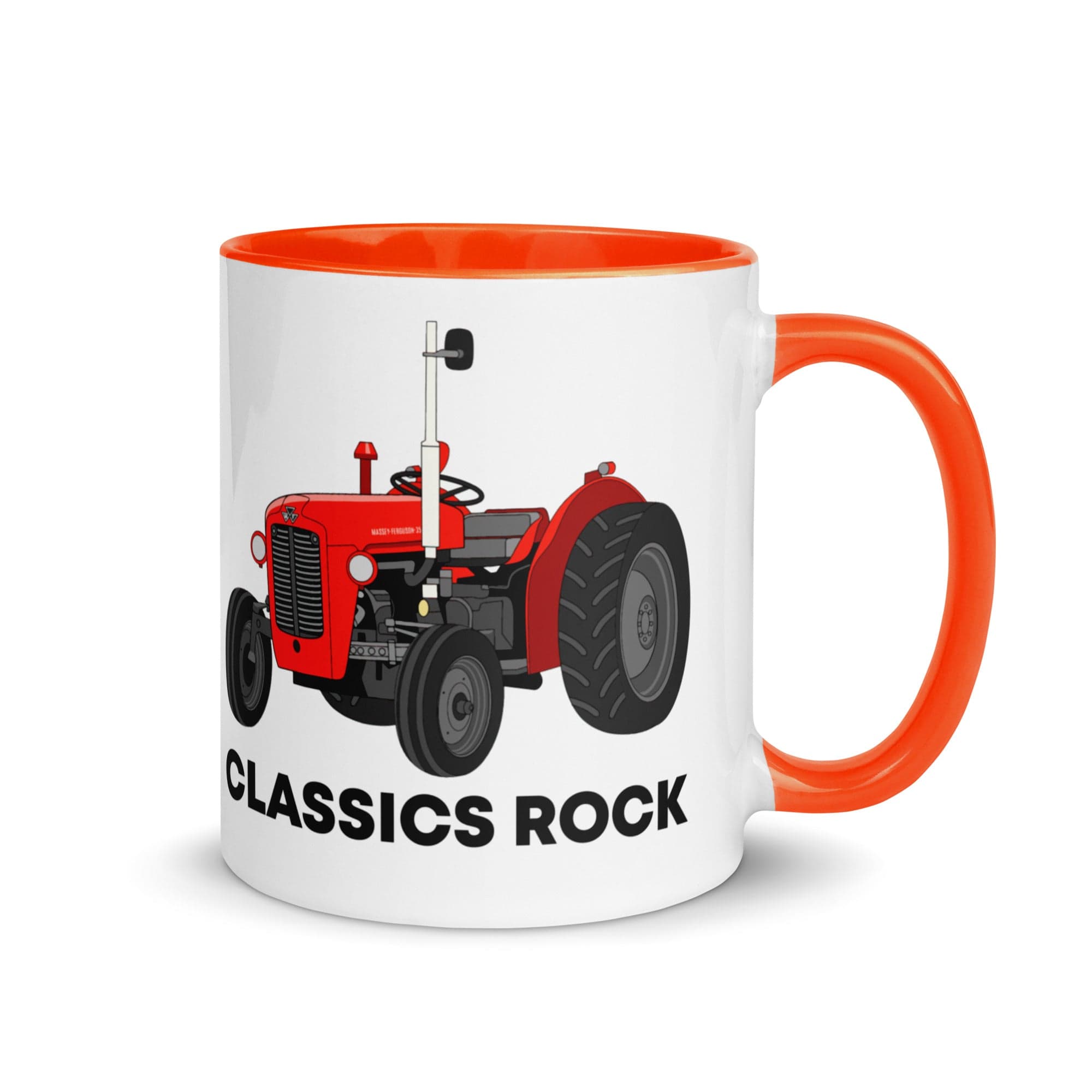 The Tractors Mugs Store Orange Classic Rock Massey Ferguson 35X Mug with Color Inside Quality Farmers Merch