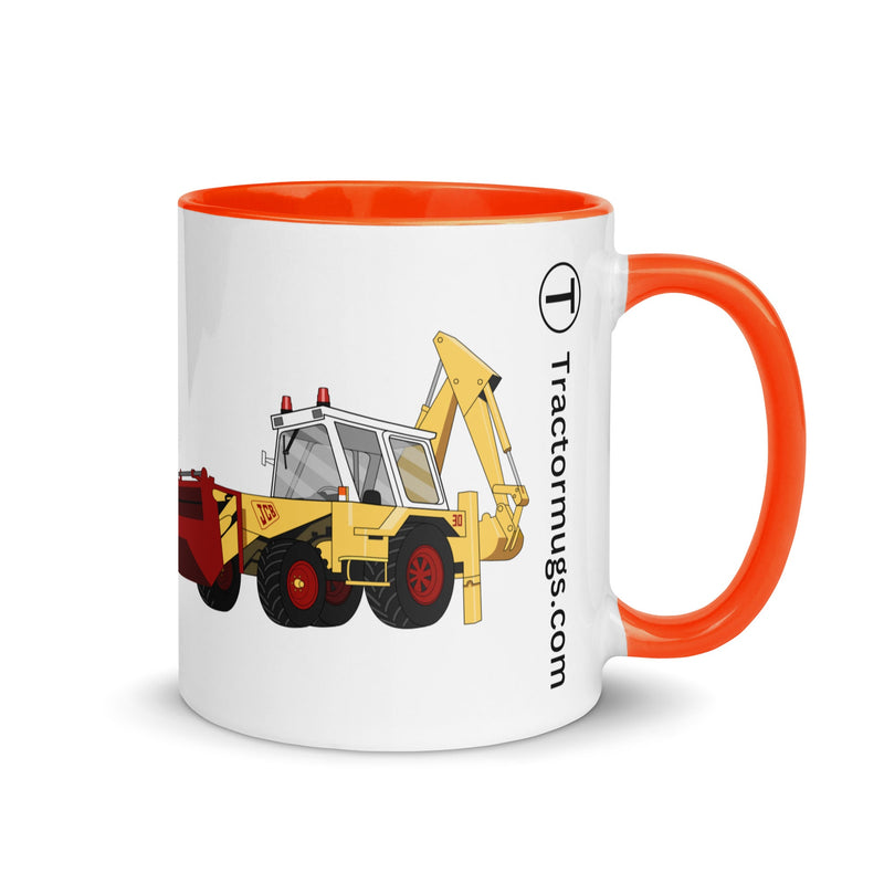 The Tractors Mugs Store Orange JCB 3D (1975) Mug with Color Inside Quality Farmers Merch