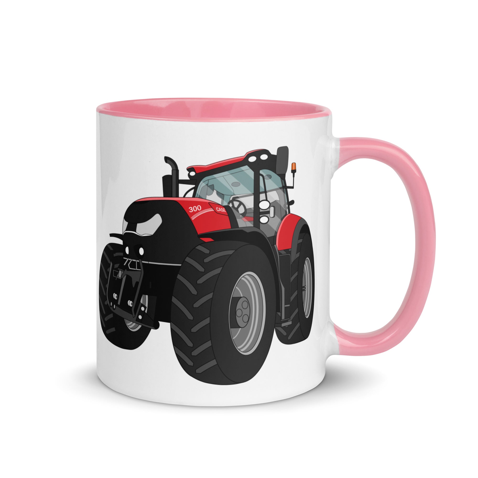The Tractors Mugs Store Pink Case IH Optum 300 CVX Mug with Color Inside Quality Farmers Merch