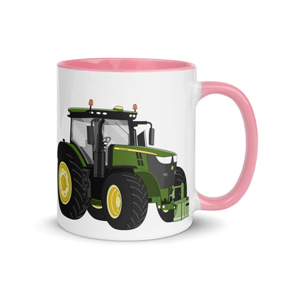 The Tractors Mugs Store Pink John Deere 7310R Mug with Color Inside Quality Farmers Merch