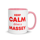 The Tractors Mugs Store Pink KEEP CALM drive a MASSEY Mug with Color Inside Quality Farmers Merch