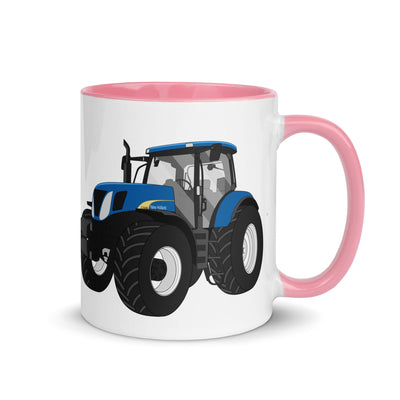 The Tractors Mugs Store Pink New Holland The 7040 -1 Mug with Color Inside Quality Farmers Merch