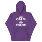 The Tractors Mugs Store Purple / S KEEP CALM and KEEP MILKING Unisex Hoodie Quality Farmers Merch