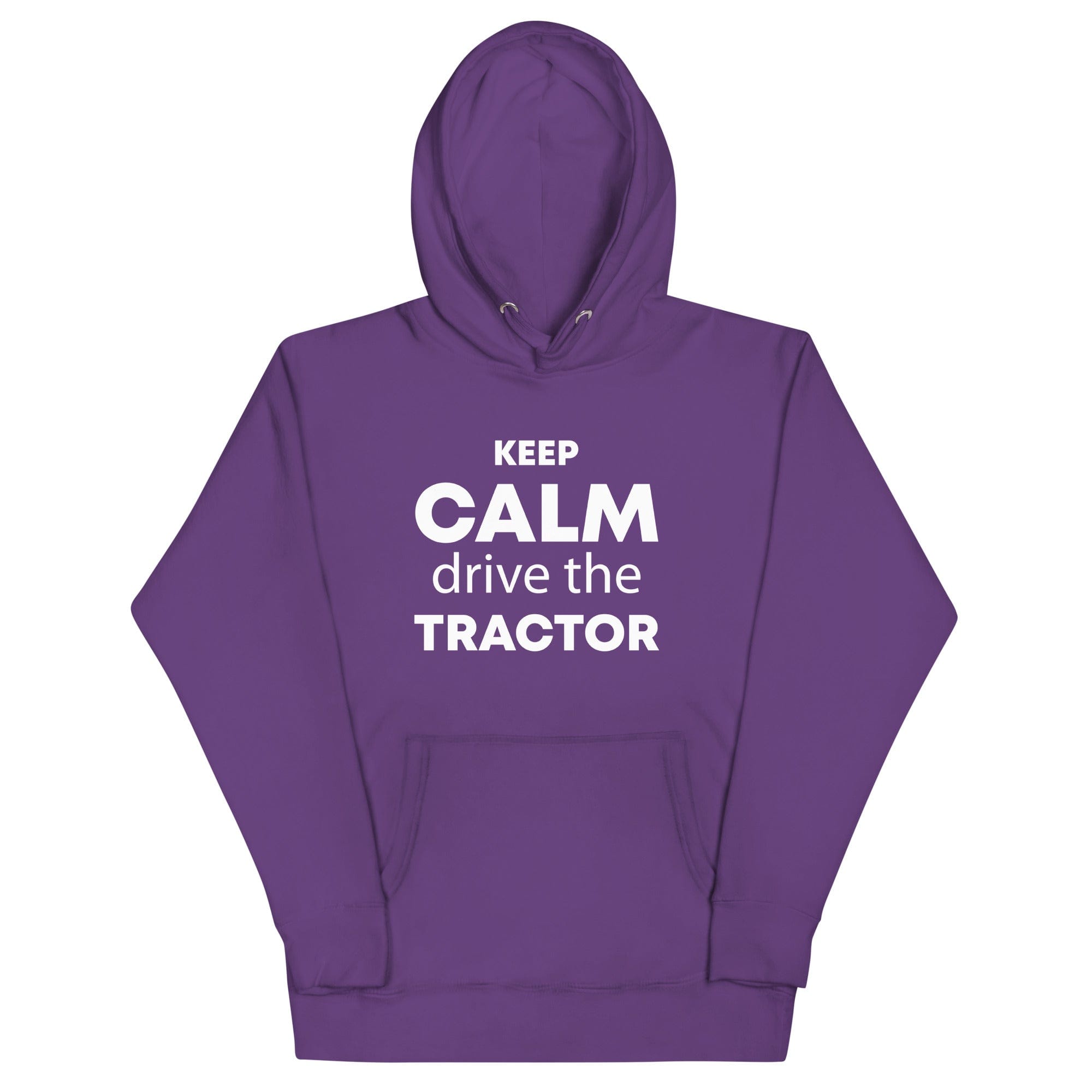 The Tractors Mugs Store Purple / S KEEP CALM drive the TRACTOR  Unisex Hoodie Quality Farmers Merch