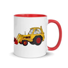 The Tractors Mugs Store Red JCB 3 Backhoe Mug with Color Inside Quality Farmers Merch