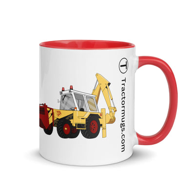 The Tractors Mugs Store Red JCB 3D (1975) Mug with Color Inside Quality Farmers Merch