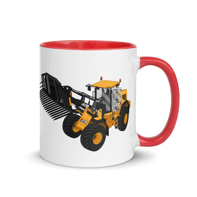 The Tractors Mugs Store Red JCB 435 S Farm Master Mug with Color Inside Quality Farmers Merch