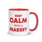 The Tractors Mugs Store Red KEEP CALM drive a MASSEY Mug with Color Inside Quality Farmers Merch