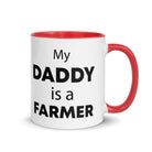 The Tractors Mugs Store Red My Daddy is a Farmer Mug with Color Inside Quality Farmers Merch