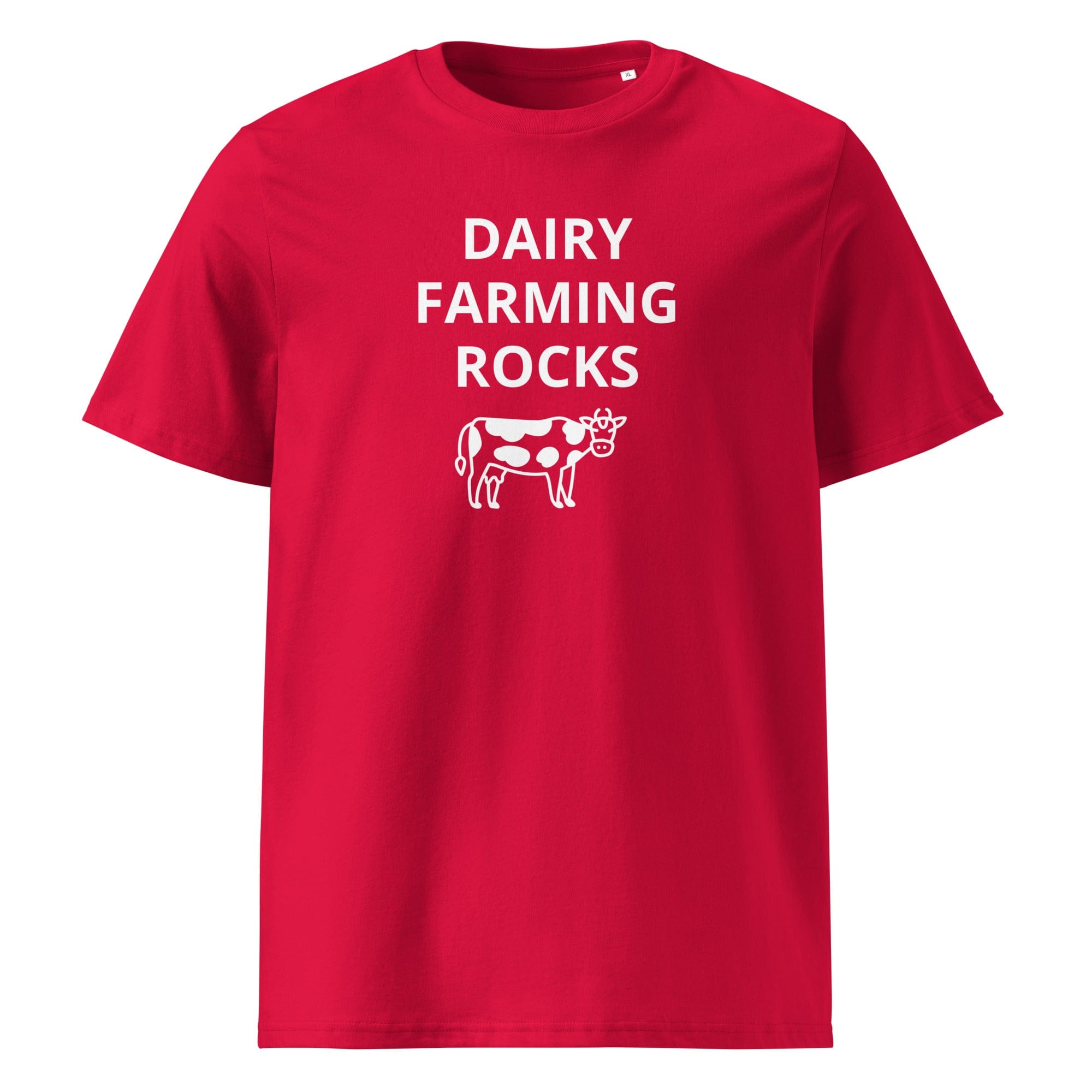 The Tractors Mugs Store Red / S Dairy Farming Rocks Unisex organic cotton t-shirt Quality Farmers Merch