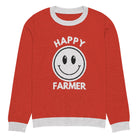 The Tractors Mugs Store S Happy Farmer (Red)  Knitted crew neck sweater Quality Farmers Merch