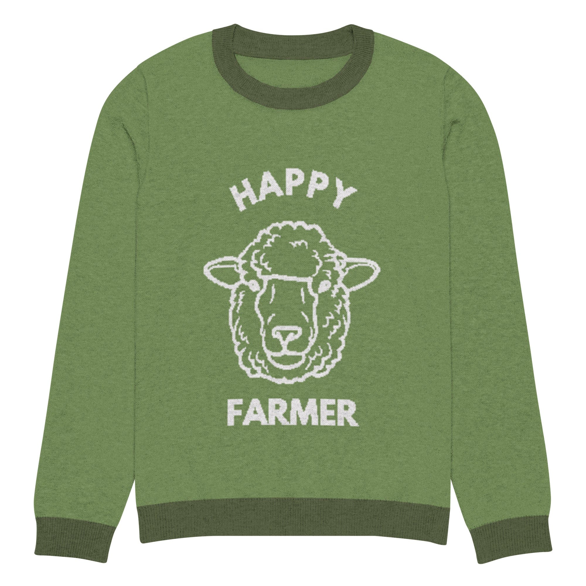 The Tractors Mugs Store S Happy Sheep Farmer Knitted Crew neck sweater Quality Farmers Merch