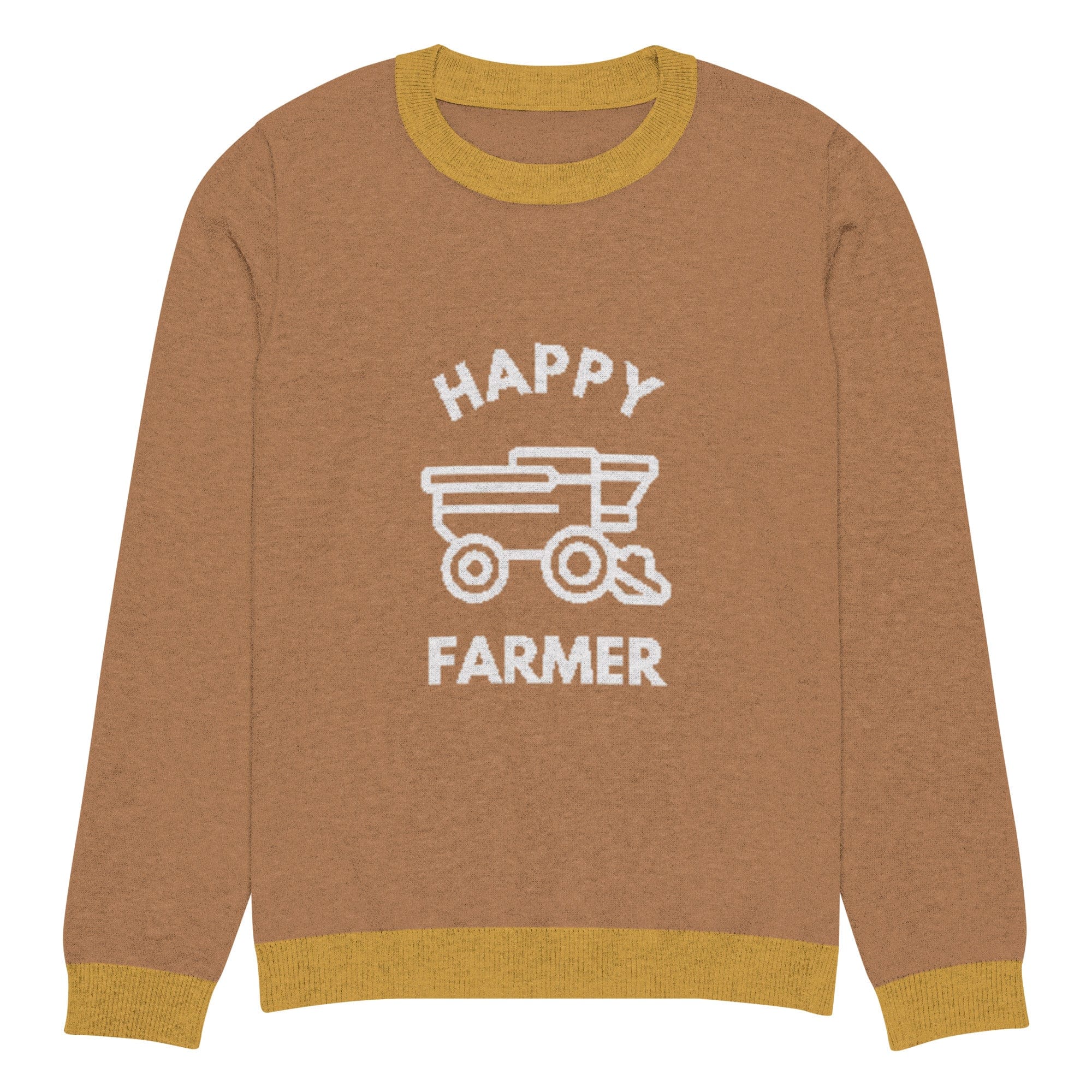 The Tractors Mugs Store S Happy Tillage Farmer Knitted crew neck sweater Quality Farmers Merch