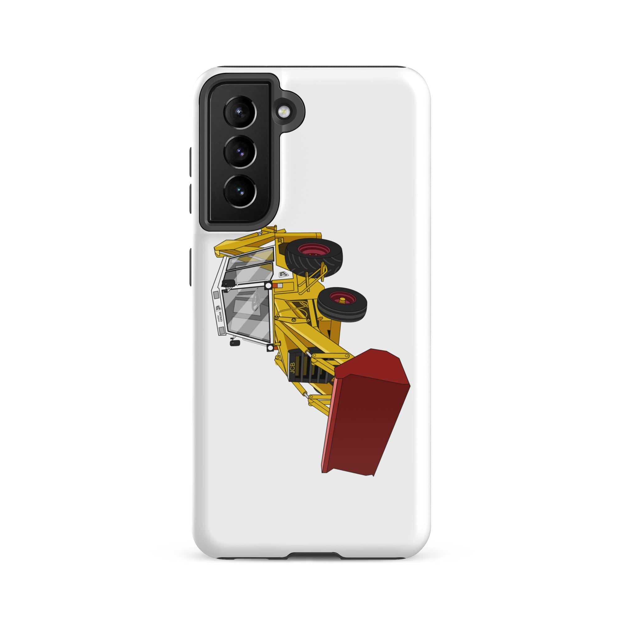 The Tractors Mugs Store Samsung Galaxy S21 FE JCB 3CX White Cabin 2WD Tough case for Samsung® Quality Farmers Merch