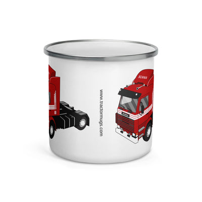 The Tractors Mugs Store Scania 143M 400 Enamel Mug Quality Farmers Merch