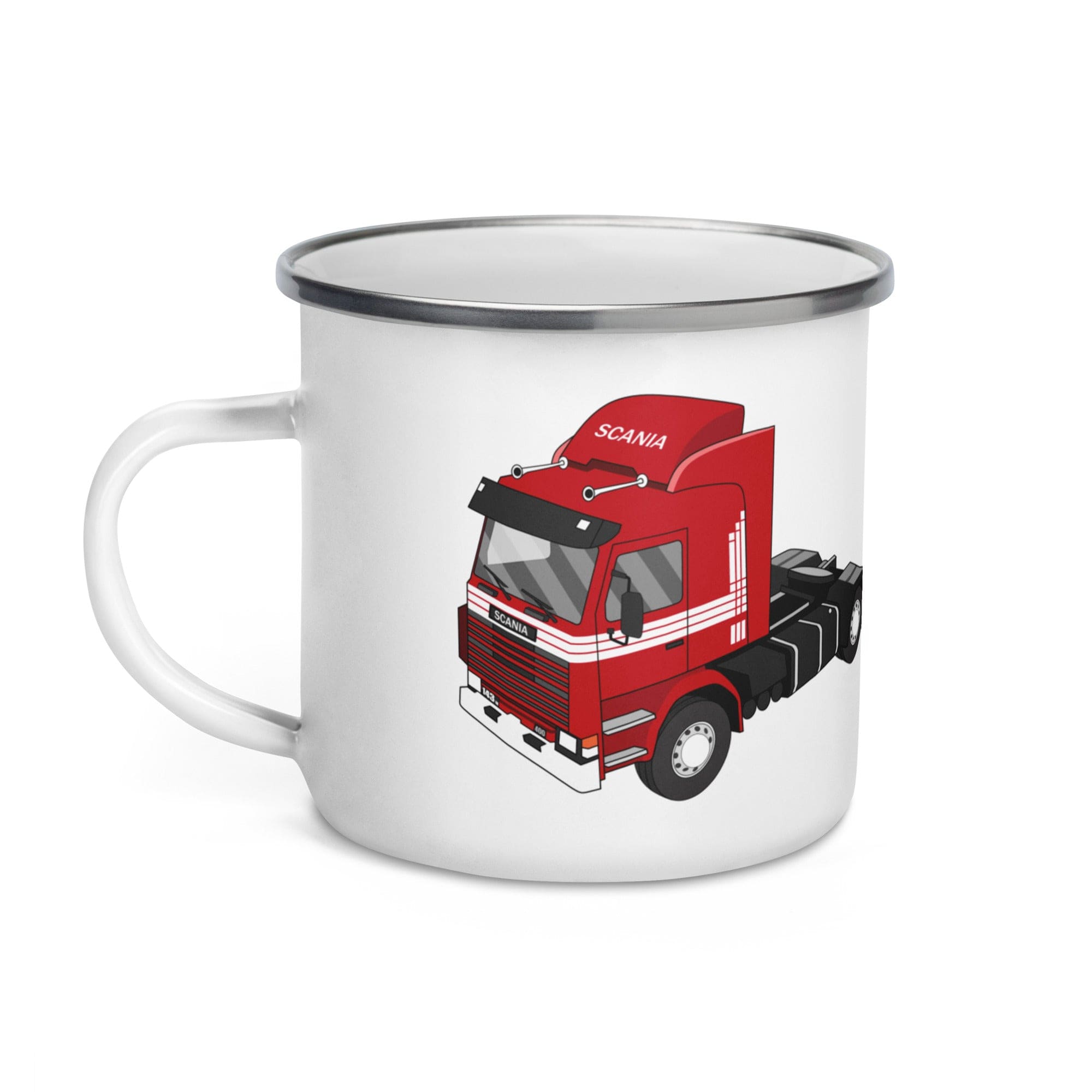 The Tractors Mugs Store Scania 143M 400 Enamel Mug Quality Farmers Merch