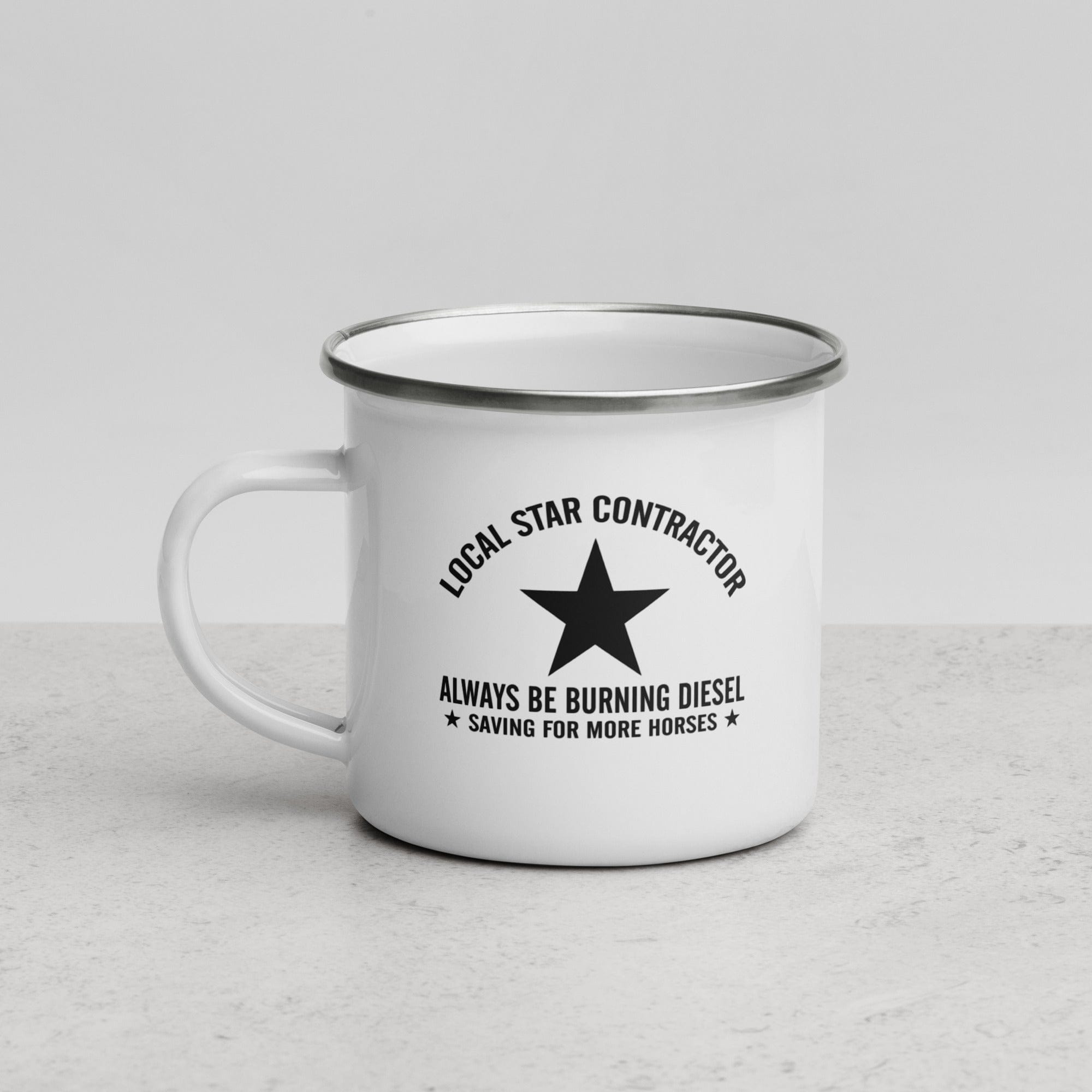 The Tractors Mugs Store Star Contractor Enamel Mug Quality Farmers Merch