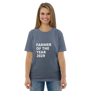 The Tractors Mugs Store T-Shirt Dark Heather Blue / S Farmer of The Year 2029 Unisex Organic Cotton T-shirt Quality Farmers Merch