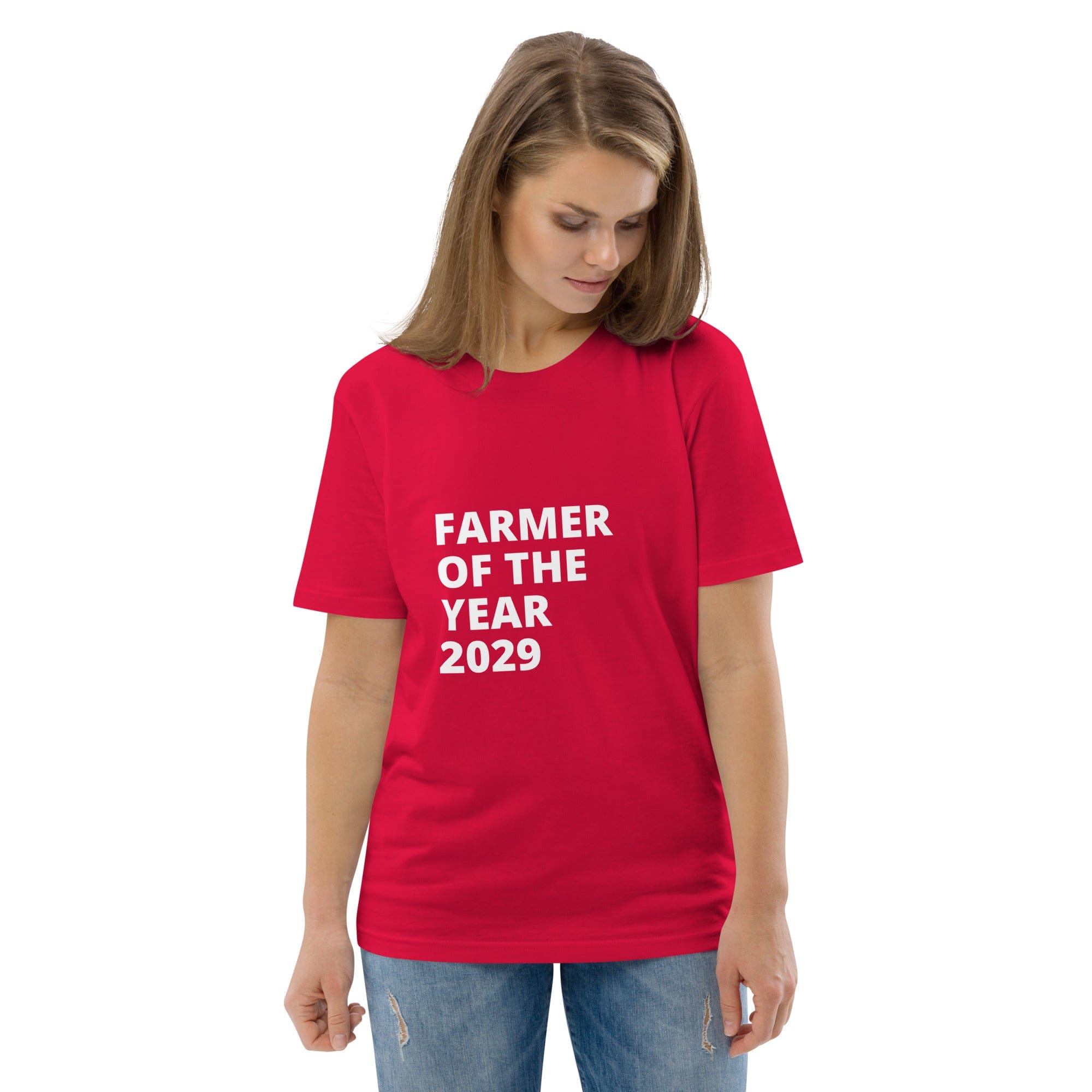 The Tractors Mugs Store T-Shirt Farmer of The Year 2029 Unisex Organic Cotton T-shirt Quality Farmers Merch