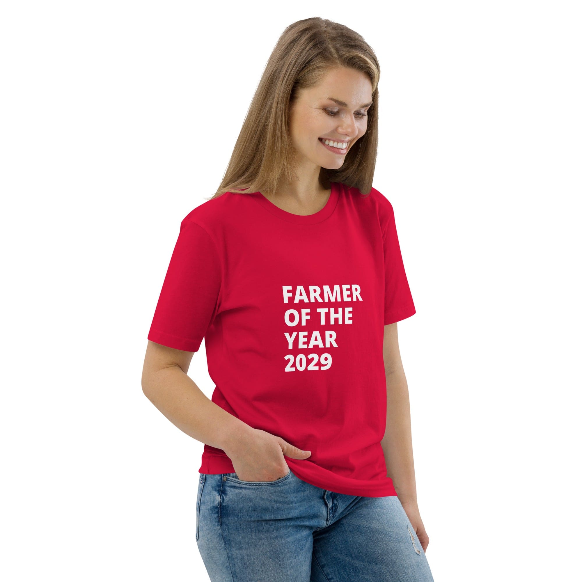 The Tractors Mugs Store T-Shirt Farmer of The Year 2029 Unisex Organic Cotton T-shirt Quality Farmers Merch