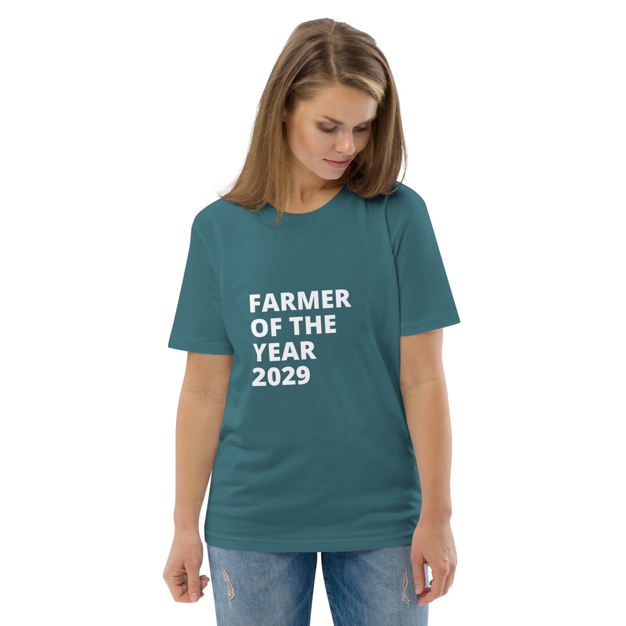 The Tractors Mugs Store T-Shirt Farmer of The Year 2029 Unisex Organic Cotton T-shirt Quality Farmers Merch