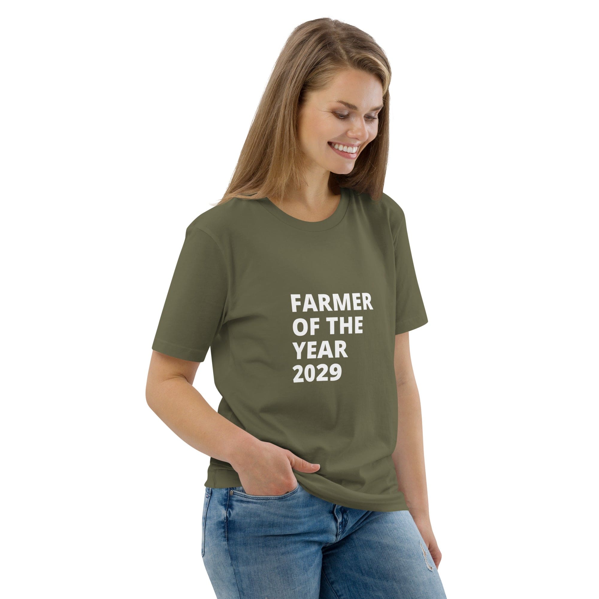 The Tractors Mugs Store T-Shirt Farmer of The Year 2029 Unisex Organic Cotton T-shirt Quality Farmers Merch